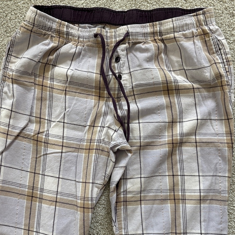 Lavender Plaid Drawstring Pants